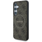 Guess odinis MagSafe dėklas Samsung Galaxy S25 – rudas