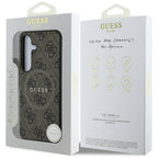 Guess odinis MagSafe dėklas Samsung Galaxy S25 – rudas