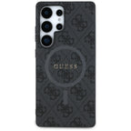 Guess odinis MagSafe dėklas Galaxy S25 Ultra – juodas