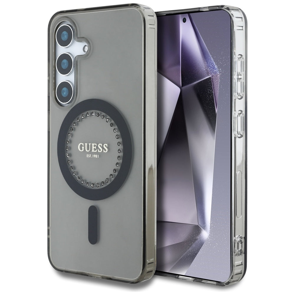 Guess MagSafe dėklas Samsung Galaxy S25 – juodas