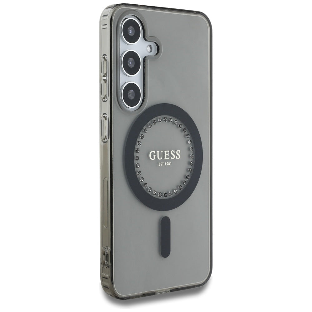 Guess MagSafe dėklas Samsung Galaxy S25 – juodas