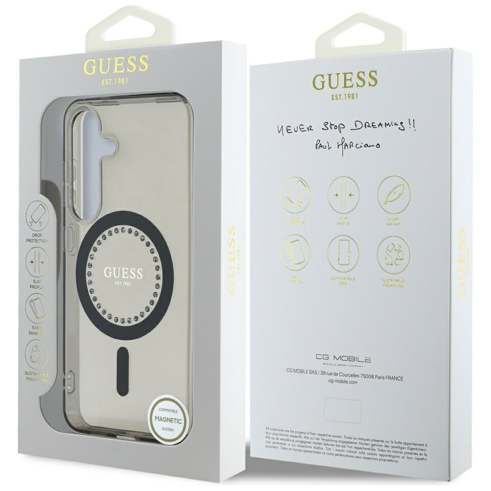 Guess MagSafe dėklas Samsung Galaxy S25 – juodas