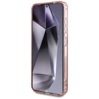 Guess MagSafe dėklas Galaxy S25 – rožinis su cirkoniais