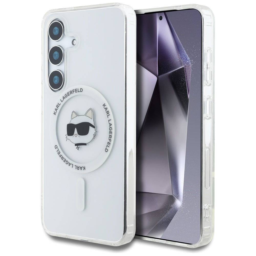 Karl Lagerfeld MagSafe dėklas Galaxy S25 – baltas -- Samsung Galaxy S25