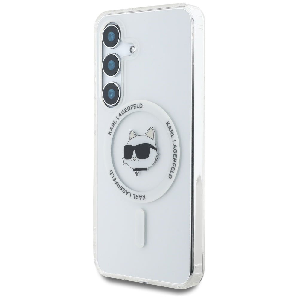 Karl Lagerfeld MagSafe dėklas Galaxy S25 – baltas -- Samsung Galaxy S25