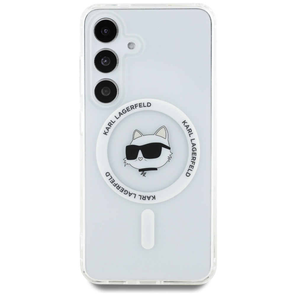 Karl Lagerfeld MagSafe dėklas Galaxy S25 – baltas -- Samsung Galaxy S25
