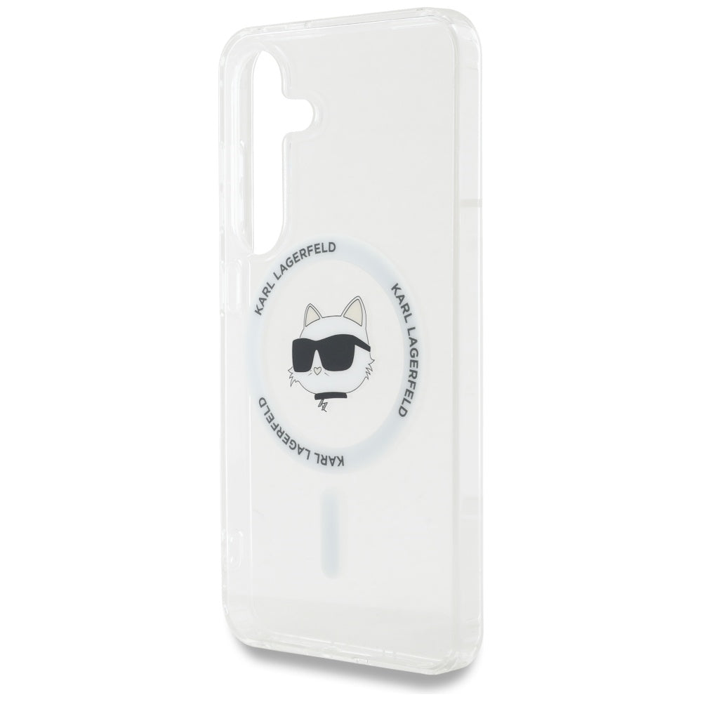 Karl Lagerfeld MagSafe dėklas Galaxy S25 – baltas -- Samsung Galaxy S25
