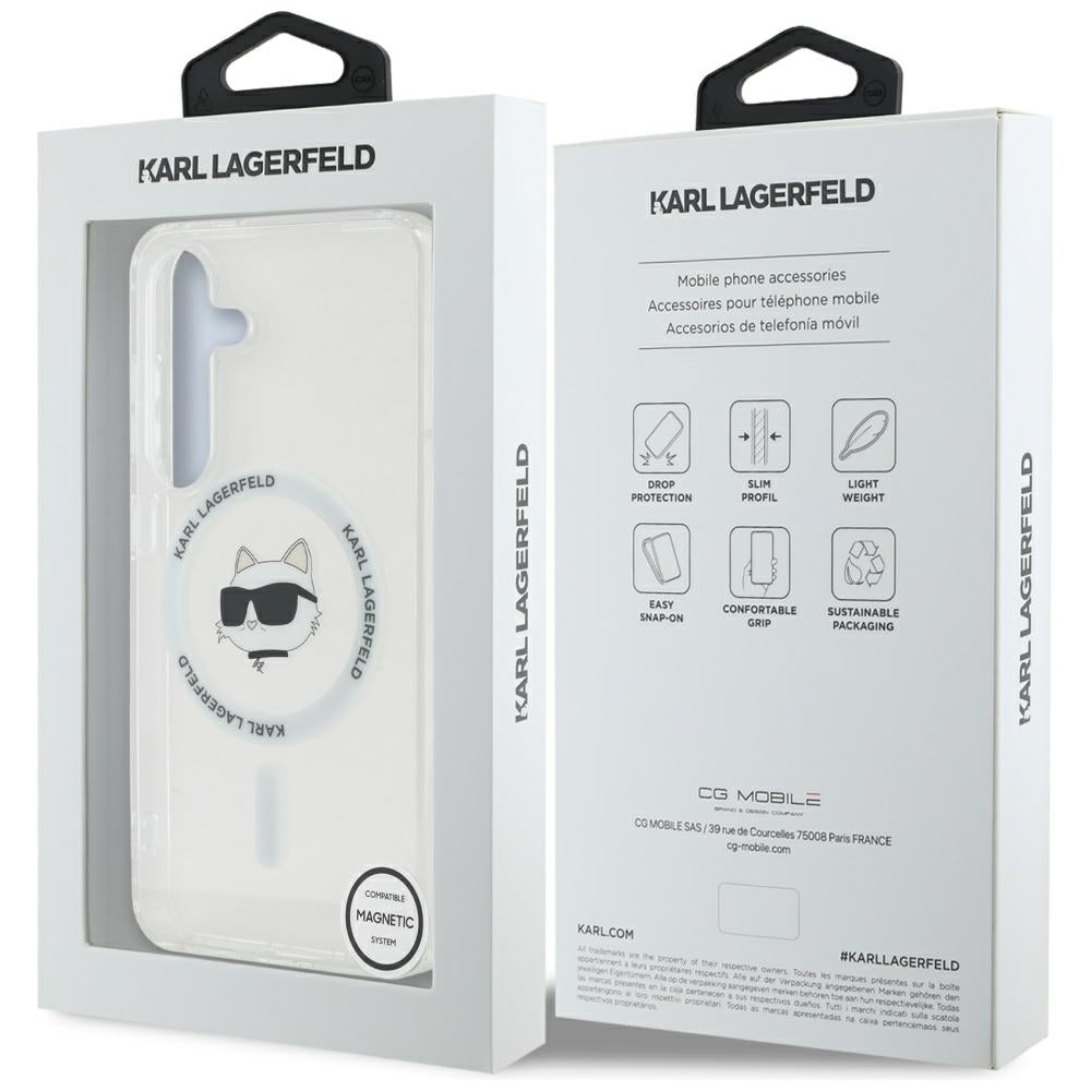 Karl Lagerfeld MagSafe dėklas Galaxy S25 – baltas -- Samsung Galaxy S25