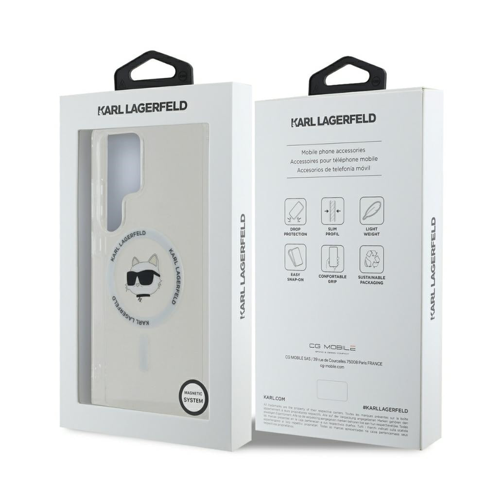 Karl Lagerfeld MagSafe dėklas S25 Ultra – baltas