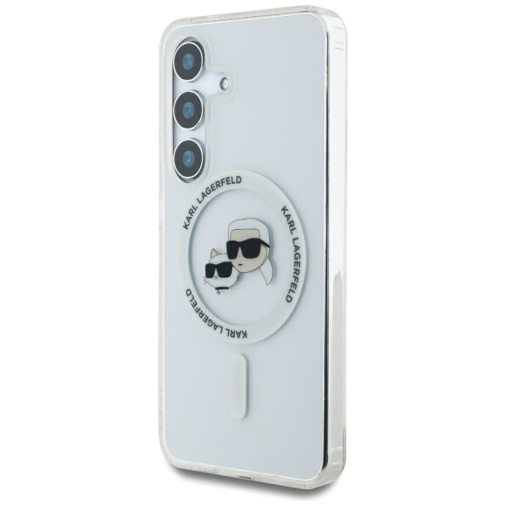 Karl Lagerfeld MagSafe dėklas Samsung Galaxy S25 – baltas