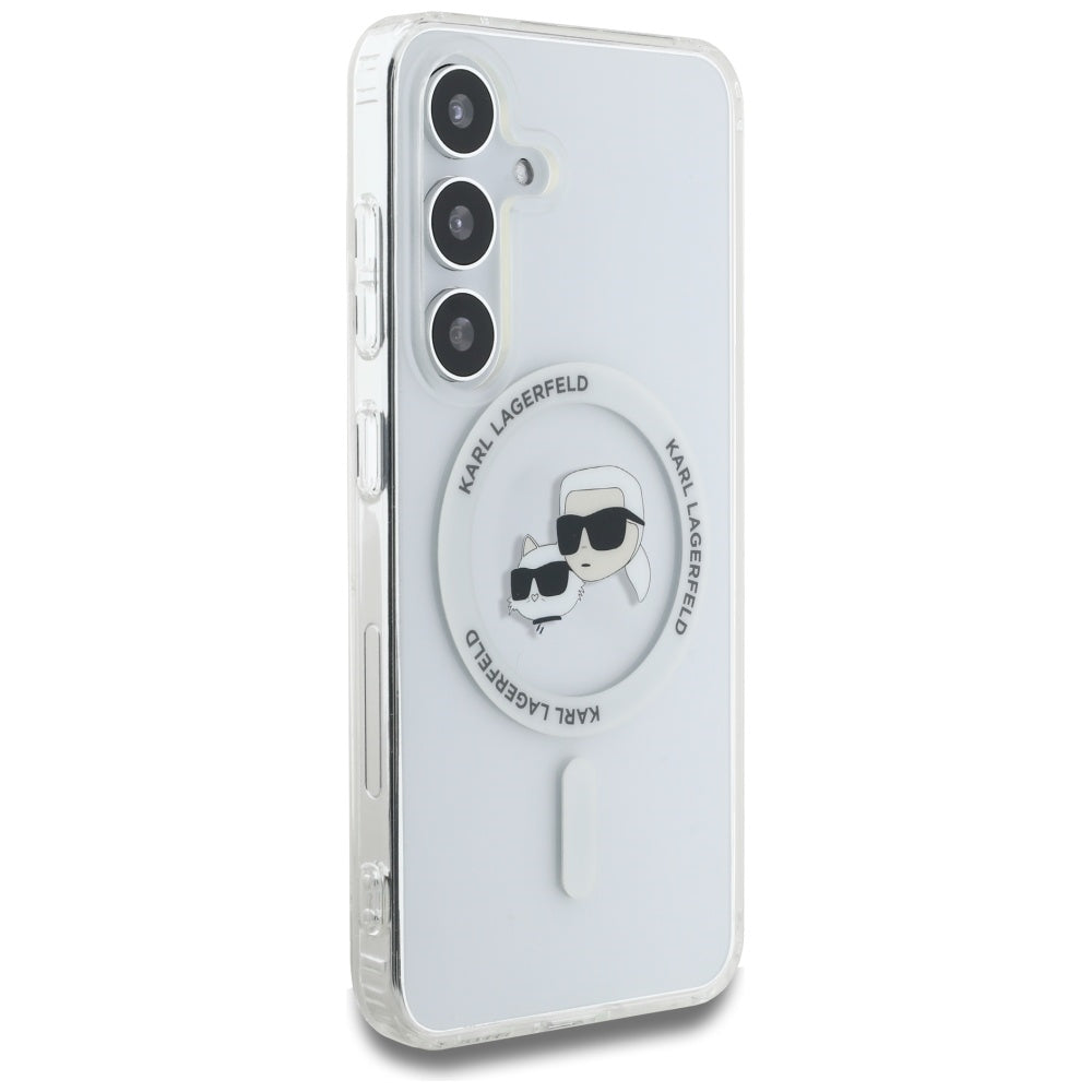Karl Lagerfeld MagSafe dėklas Samsung Galaxy S25 – baltas