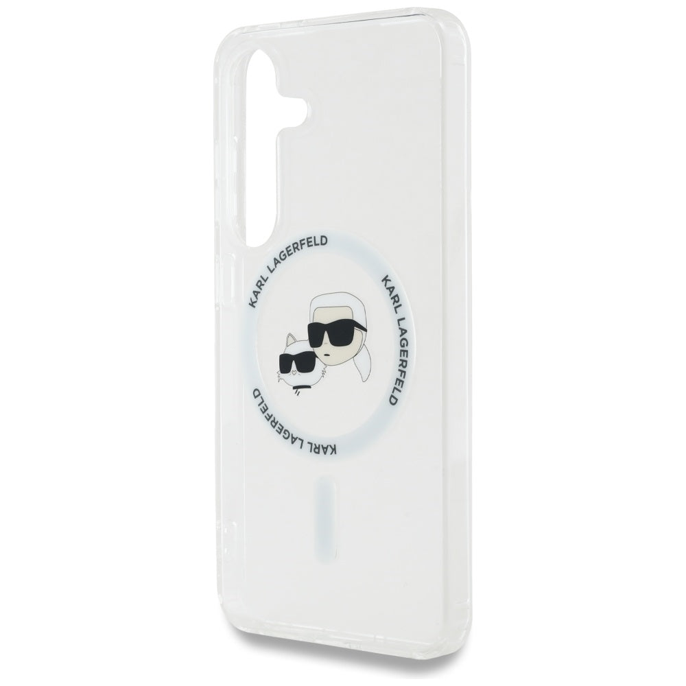 Karl Lagerfeld MagSafe dėklas Samsung Galaxy S25 – baltas