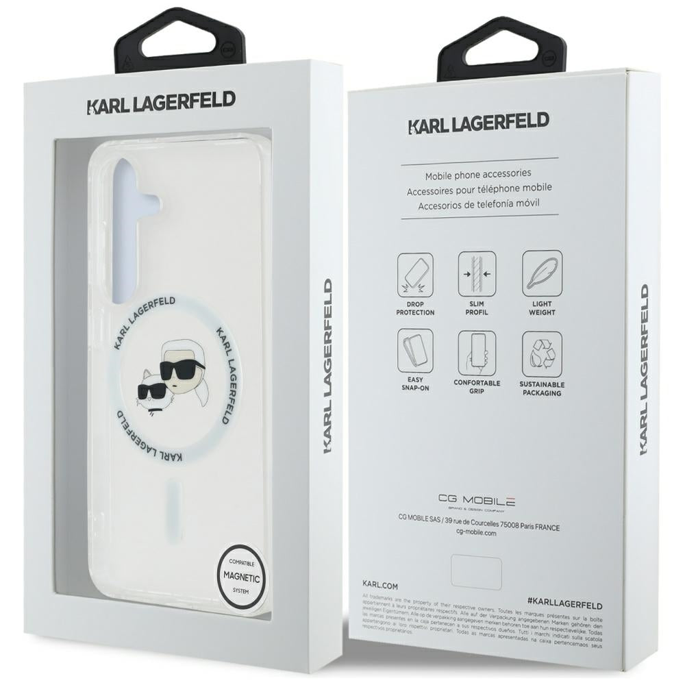 Karl Lagerfeld MagSafe dėklas Samsung Galaxy S25 – baltas