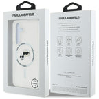 Karl Lagerfeld MagSafe dėklas Samsung Galaxy S25 – baltas