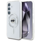 Karl Lagerfeld MagSafe dėklas Galaxy S25 – baltas