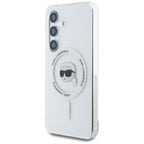 Karl Lagerfeld MagSafe dėklas Galaxy S25 – baltas