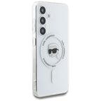 Karl Lagerfeld MagSafe dėklas Galaxy S25 – baltas