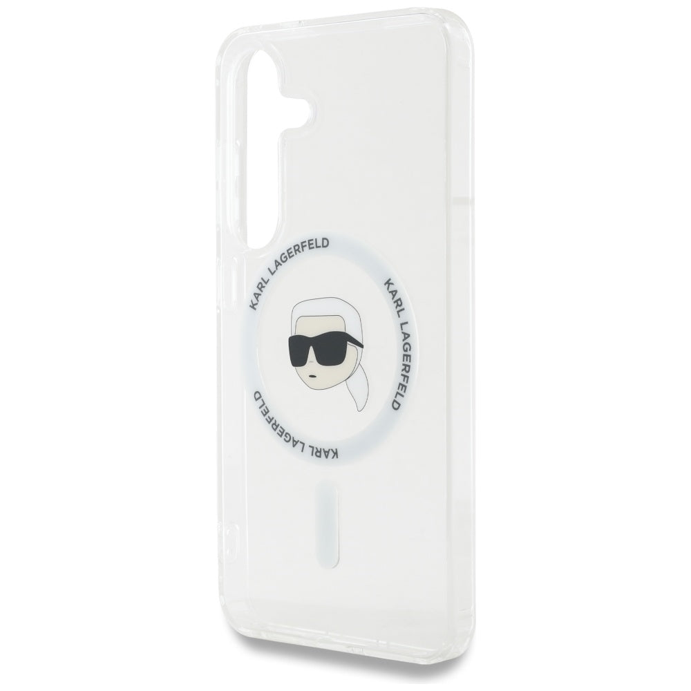 Karl Lagerfeld MagSafe dėklas Galaxy S25 – baltas