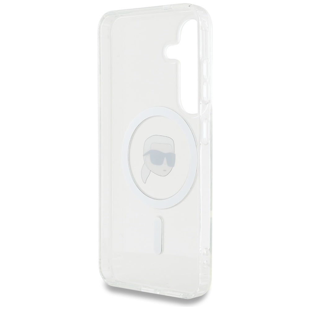 Karl Lagerfeld MagSafe dėklas Galaxy S25 – baltas