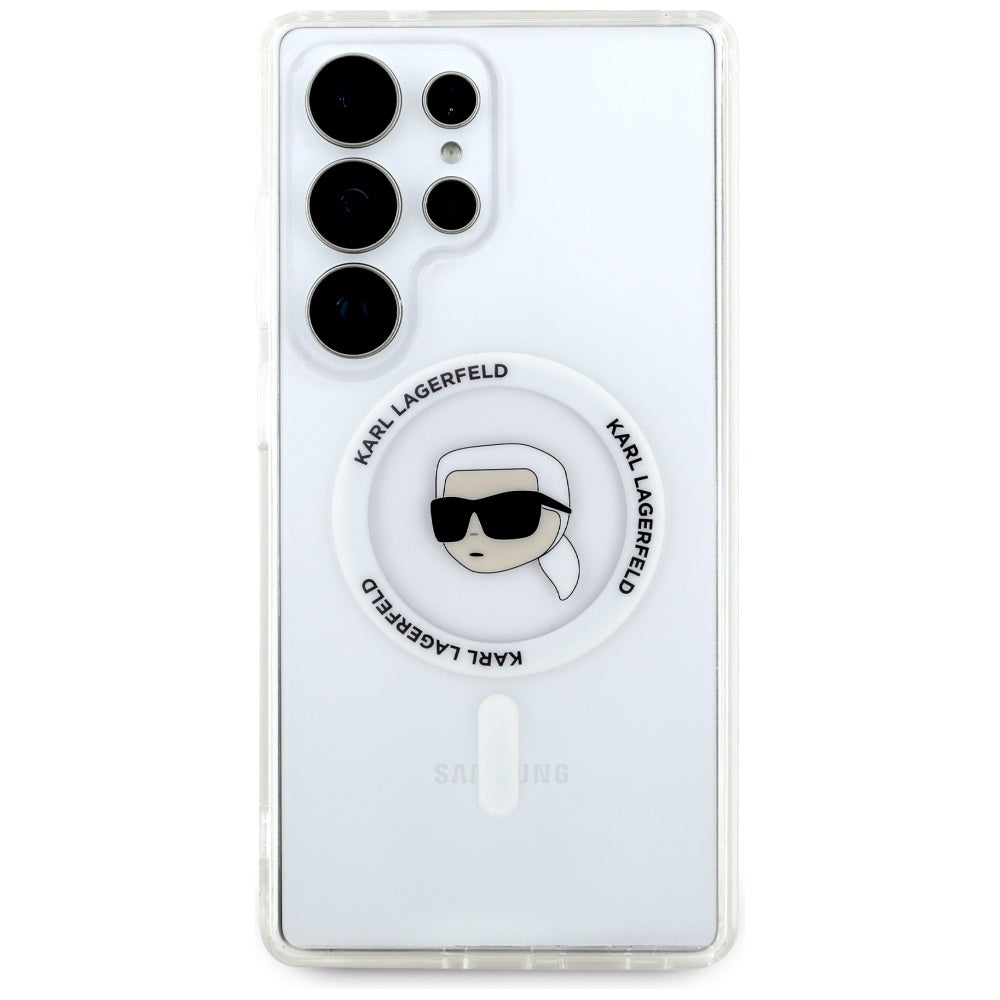 Karl Lagerfeld MagSafe dėklas Galaxy S25 Ultra – baltas