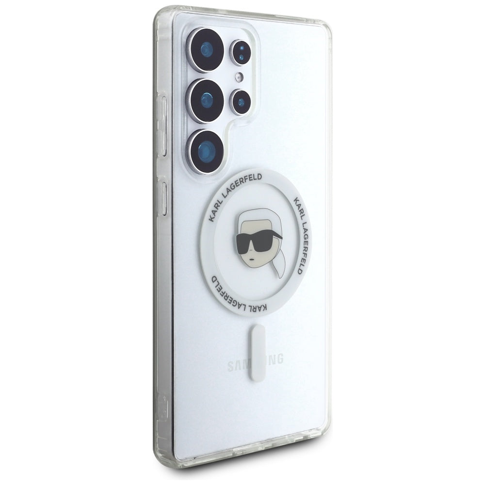 Karl Lagerfeld MagSafe dėklas Galaxy S25 Ultra – baltas