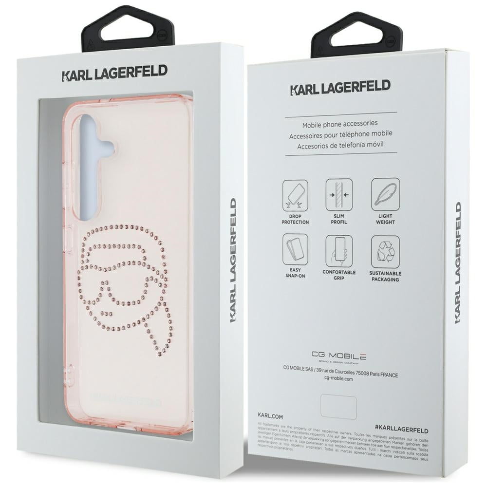 Karl Lagerfeld dėklas Samsung Galaxy S25 – rožinis
