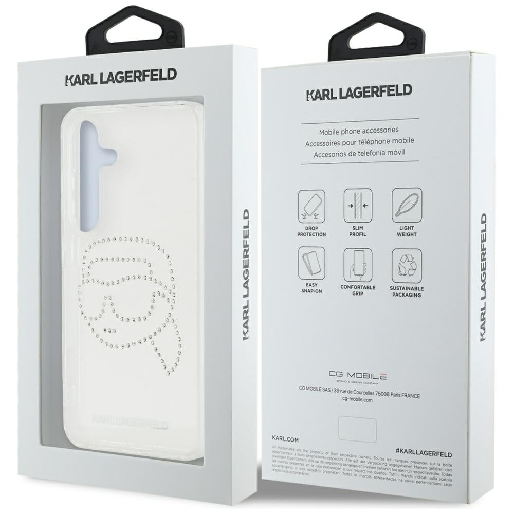 Karl Lagerfeld dėklas Samsung Galaxy S25 – skaidrus