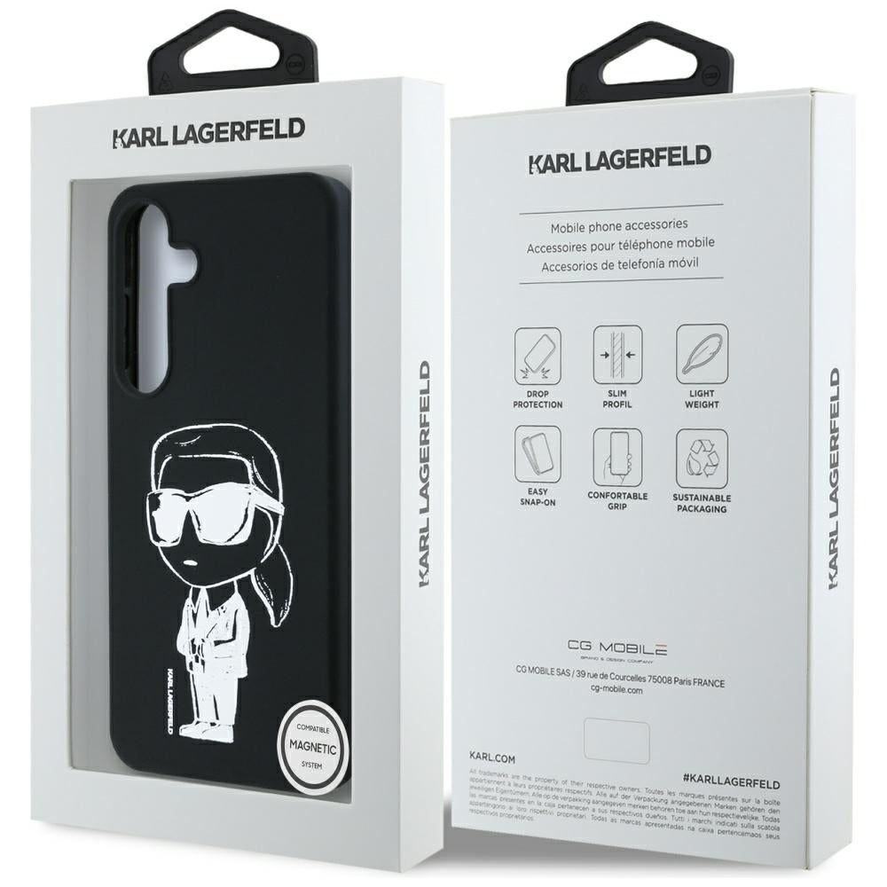 Karl Lagerfeld MagSafe dėklas Galaxy S25 – juodas