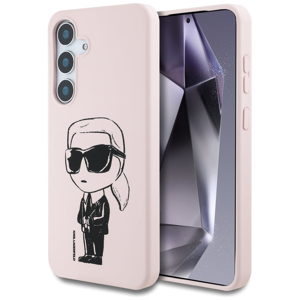 Karl Lagerfeld silikoninis MagSafe dėklas Galaxy S25 – rožinis -- Samsung Galaxy S25