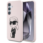 Karl Lagerfeld silikoninis MagSafe dėklas Galaxy S25 – rožinis -- Samsung Galaxy S25