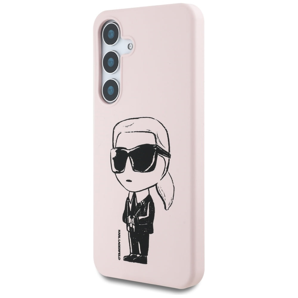 Karl Lagerfeld silikoninis MagSafe dėklas Galaxy S25 – rožinis -- Samsung Galaxy S25