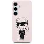Karl Lagerfeld silikoninis MagSafe dėklas Galaxy S25 – rožinis -- Samsung Galaxy S25