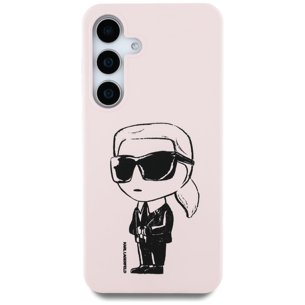 Karl Lagerfeld silikoninis MagSafe dėklas Galaxy S25 – rožinis -- Samsung Galaxy S25