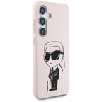 Karl Lagerfeld silikoninis MagSafe dėklas Galaxy S25 – rožinis -- Samsung Galaxy S25
