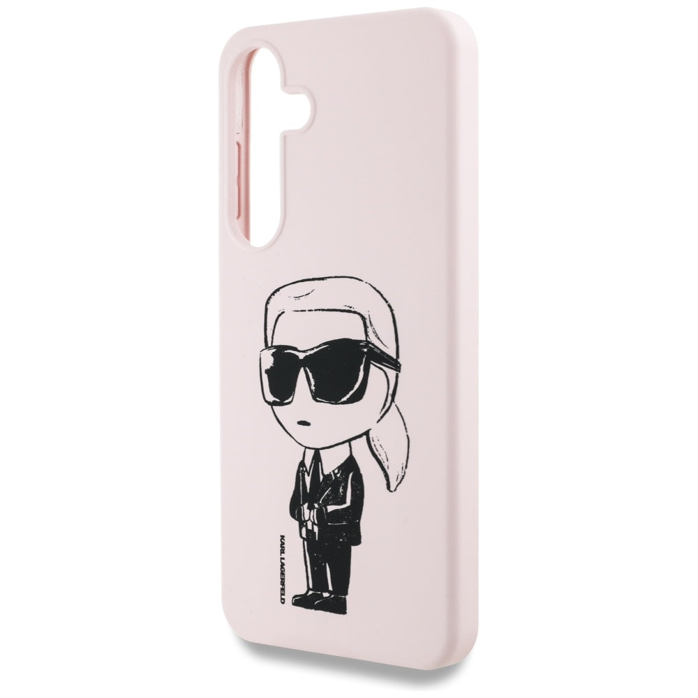 Karl Lagerfeld silikoninis MagSafe dėklas Galaxy S25 – rožinis -- Samsung Galaxy S25