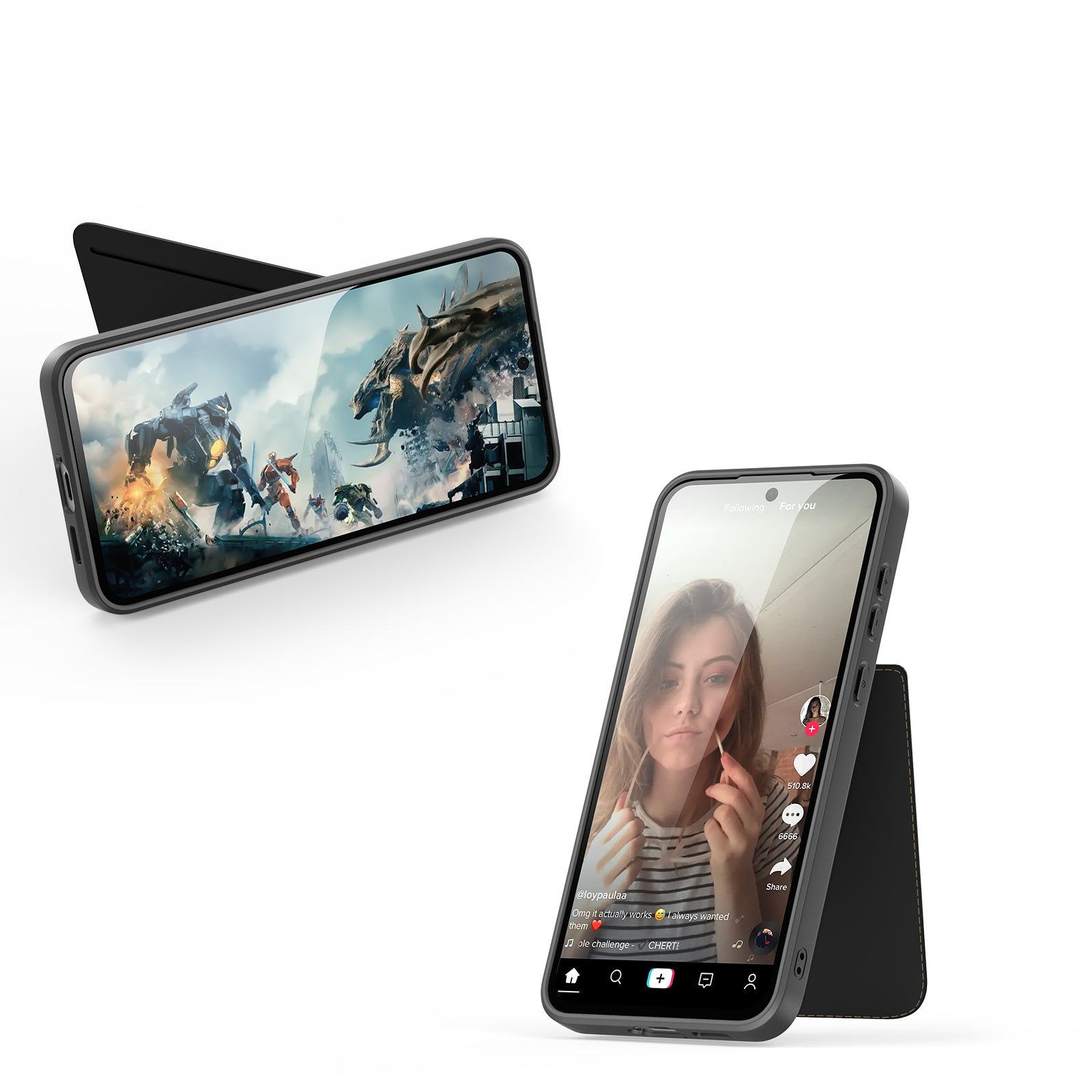Dux Ducis Rafi II dėklas Galaxy S25 su stovu – juodas