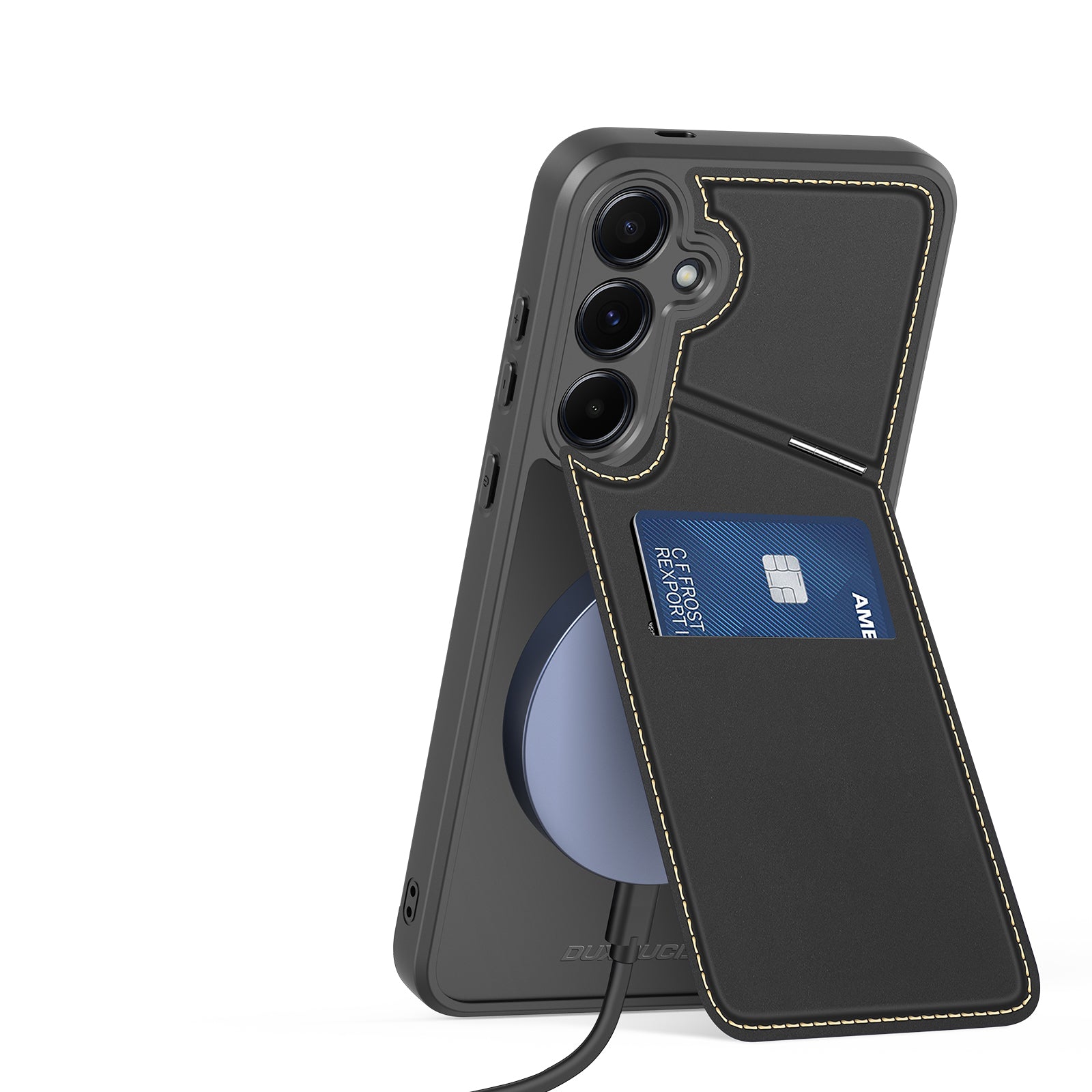 Dux Ducis Rafi II dėklas Galaxy S25 su stovu – juodas