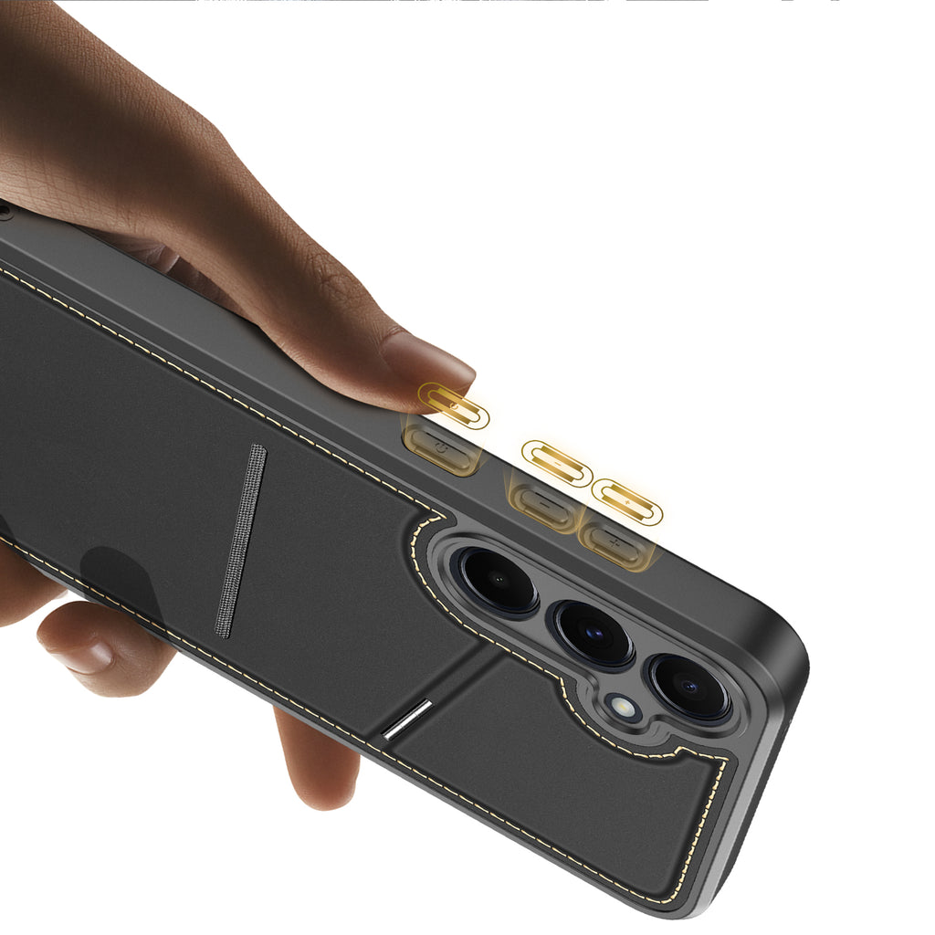Dux Ducis Rafi II dėklas Galaxy S25 su stovu – juodas