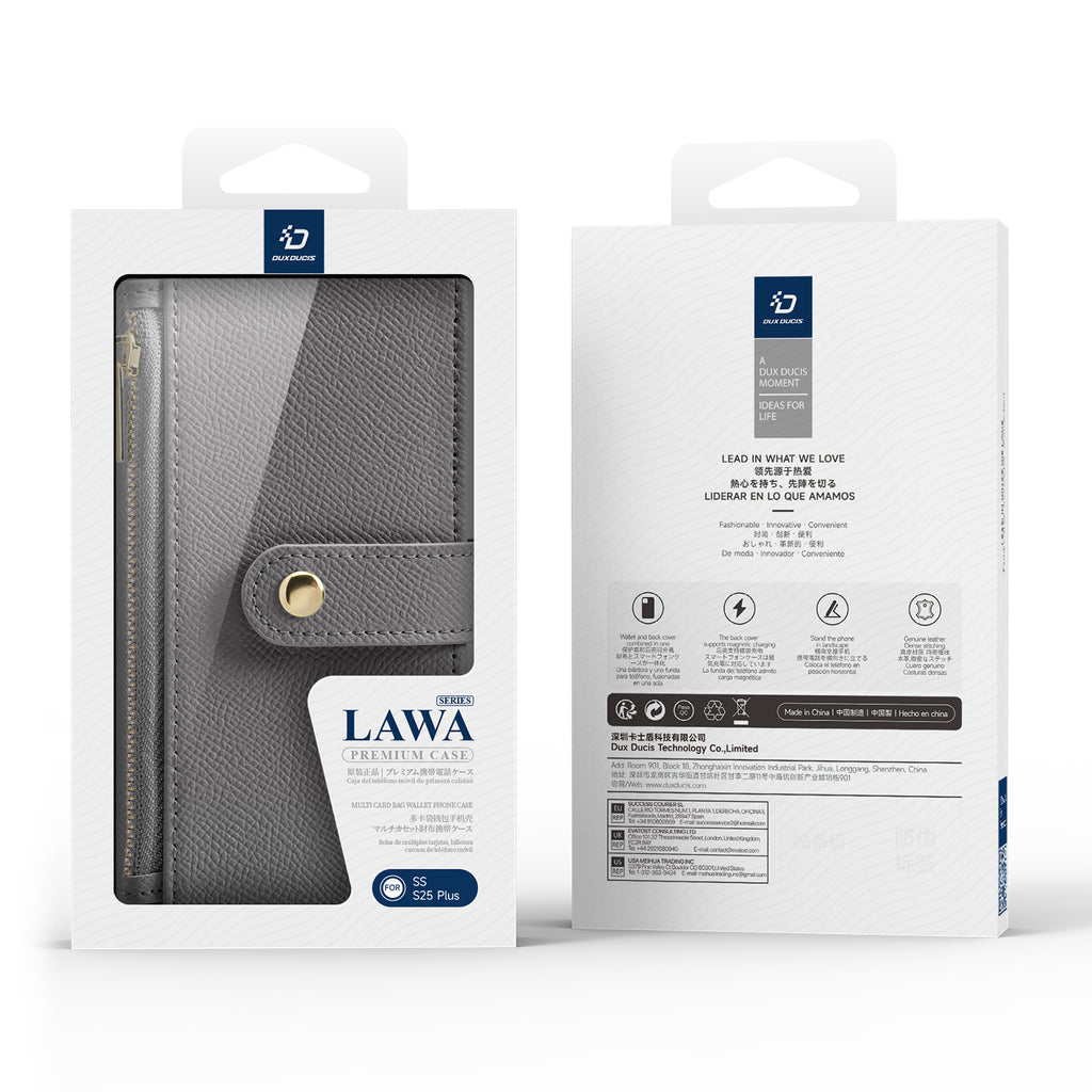 Dux Ducis Lava odinis dėklas Samsung Galaxy S25+ – pilkas