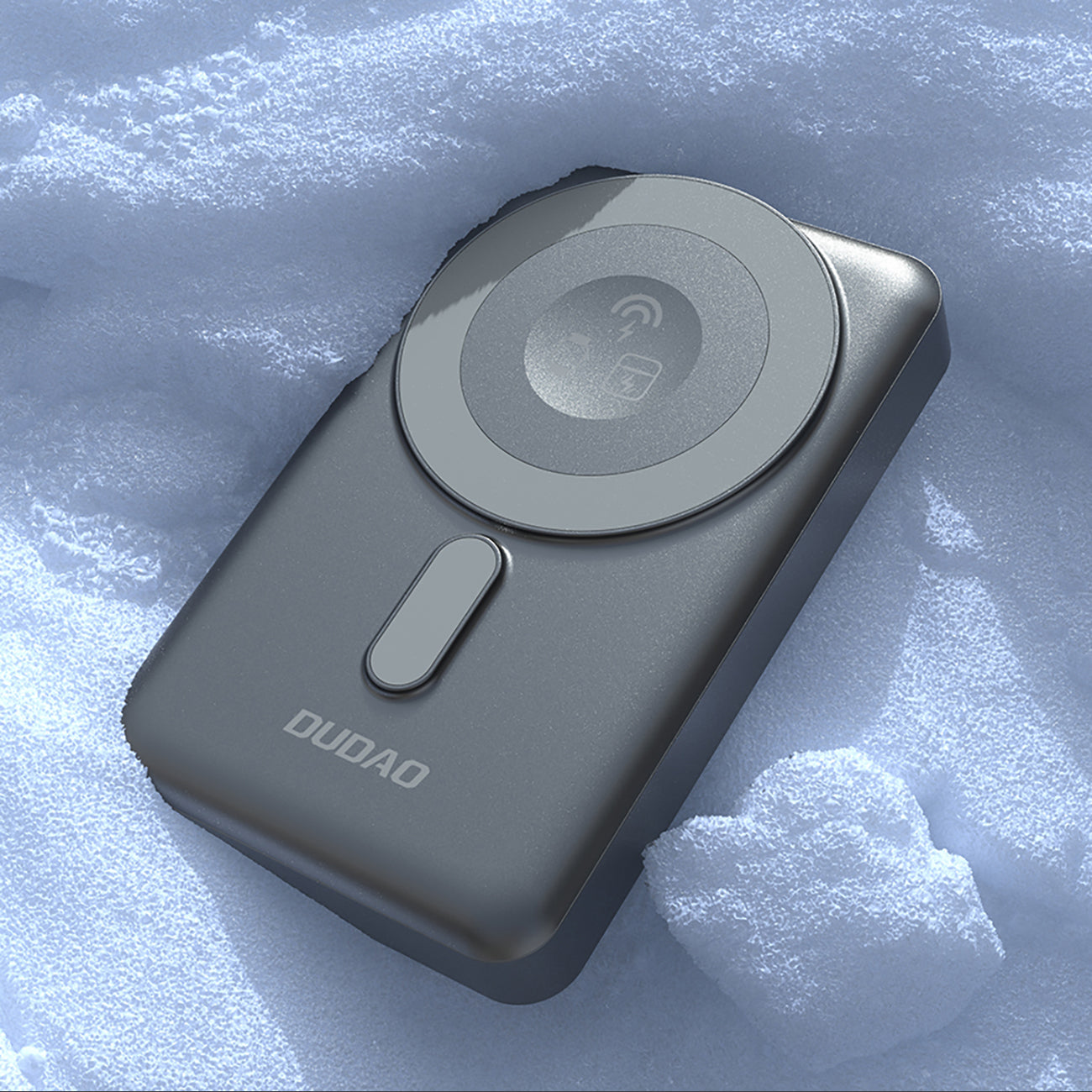 Dudao išorinė baterija K29 10000mAh PD 20W MagSafe su metaliniu korpusu, stovu ir integruotais USB-C/Lightning laidais - pilkas