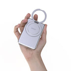 Dudao išorinė baterija K28 10000mAh PD 22.5W MagSafe su metaliniu korpusu ir žiedo stovu - sidabrinis