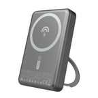 Dudao išorinė baterija K28 10000mAh PD 22.5W MagSafe su metaliniu korpusu ir žiedo stovu - pilkas