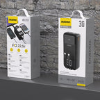 Dudao Išorinė baterija K15MAX 30000mAh PD 22.5W su integruotais laidais - juodas