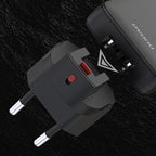 Dudao kelioninis sieninis įkroviklis A65Q 65W GaN USB-A / USB-C PD itin plonas EU / US - juodas