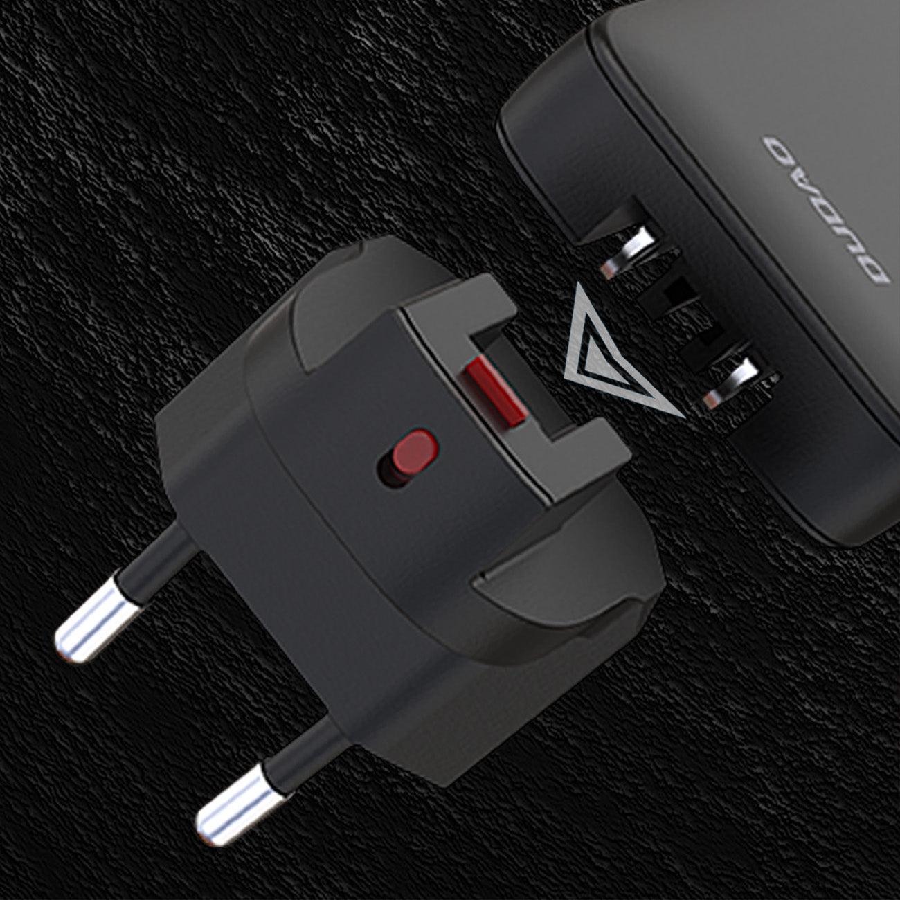 Dudao kelioninis sieninis įkroviklis A65Q 65W GaN USB-A / USB-C PD itin plonas EU / US - juodas