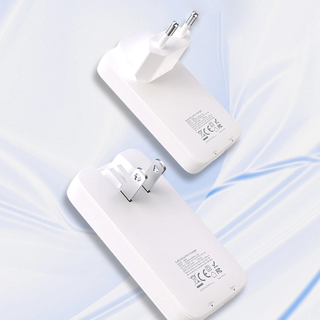 Dudao kelioninis sieninis įkroviklis A65Q 65W GaN USB-A / USB-C PD itin plonas EU / US - baltas