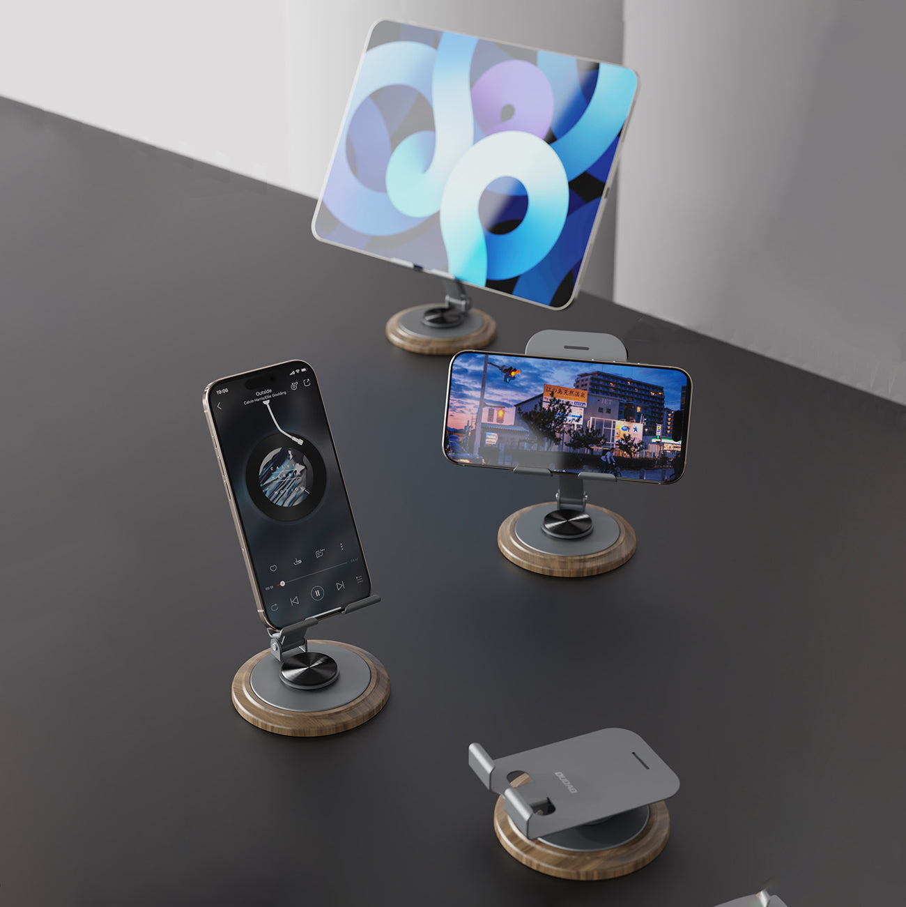 Dudao F17M 360° metalinis telefono stovas pilkas