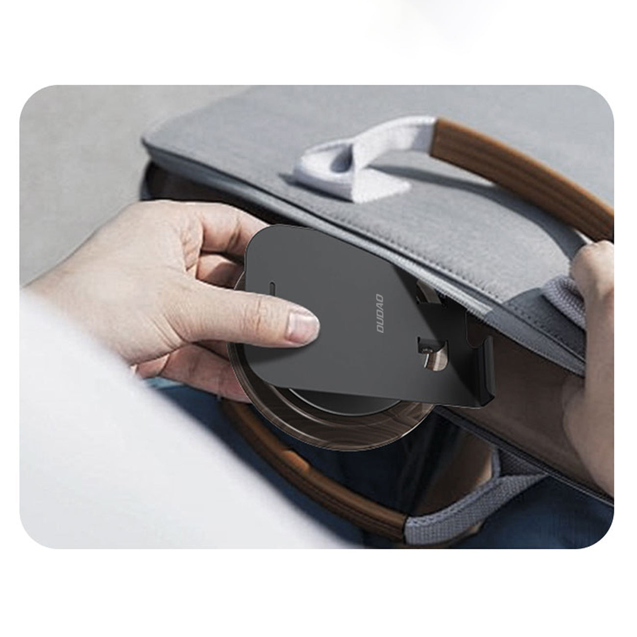 Dudao F17M 360° metalinis telefono stovas pilkas