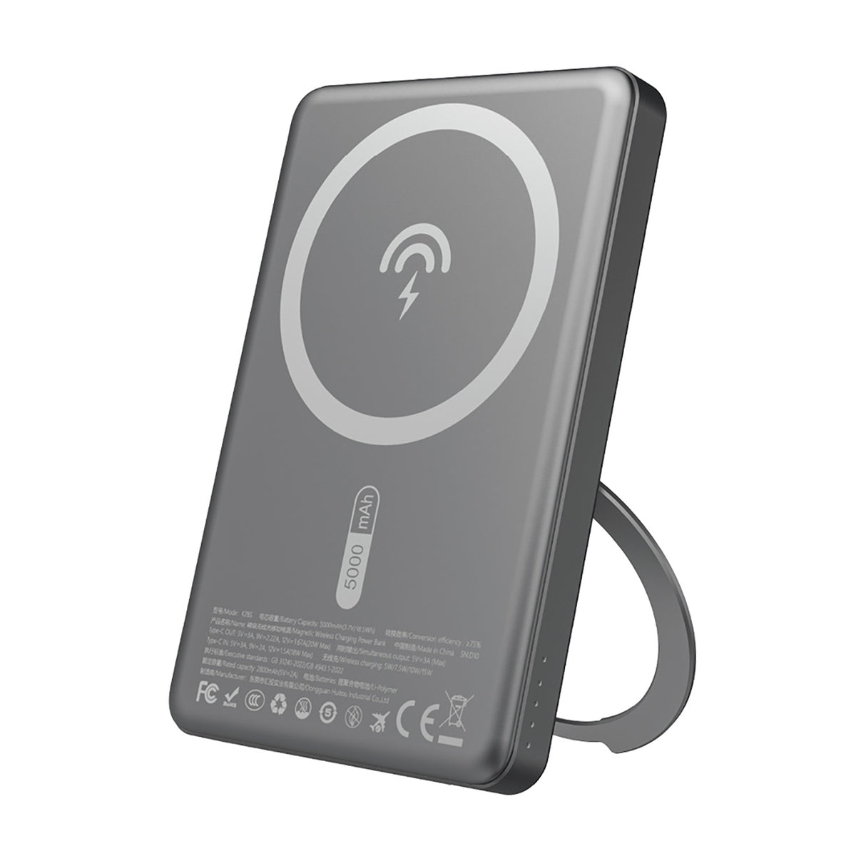 Dudao Išorinė baterija K28S 20W PD 5000mAh su MagSafe ir stovu - pilkas