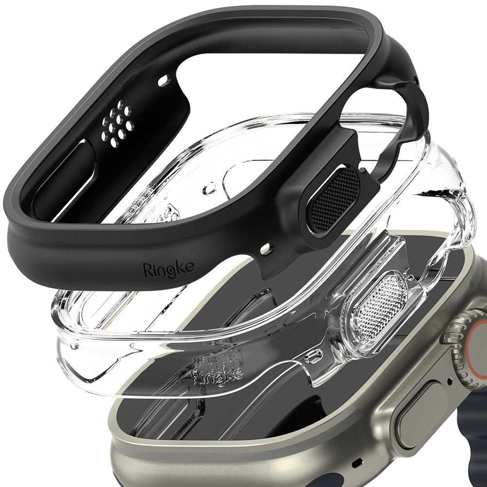 Ringke Slim 2 dalių dėklas Apple Watch Ultra 49 mm – skaidrus ir juodas -- Apple Watch Ultra 1